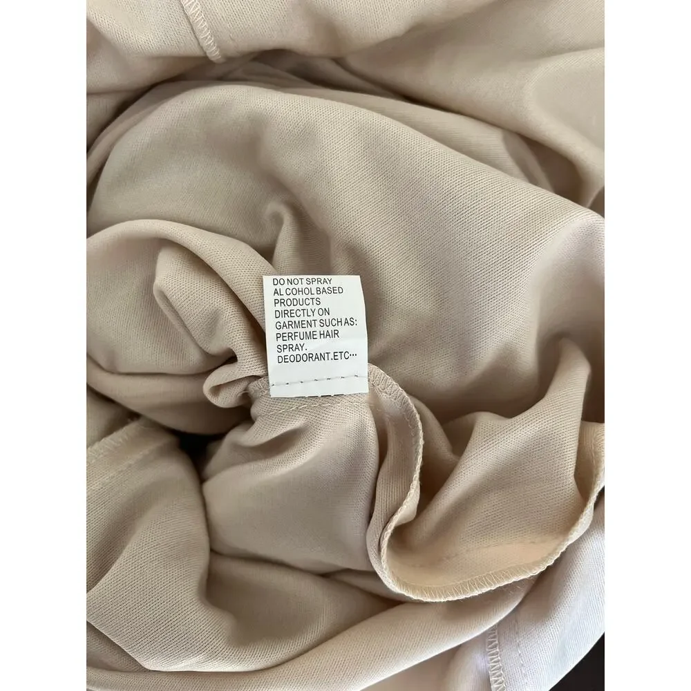 NEW NWT Mac Duggal 70237 Beige Embellished Long Sleeve Midi Dress Mocha Size 4 - Picture 6 of 6